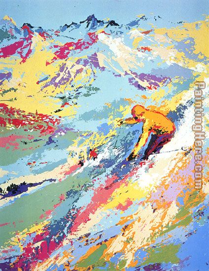 Alpine Skiing painting - Leroy Neiman Alpine Skiing art painting